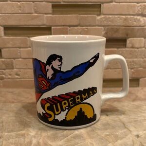 VINTAGE Superman Kiln Craft Comic Ceramic Coffee Mug VGUC
